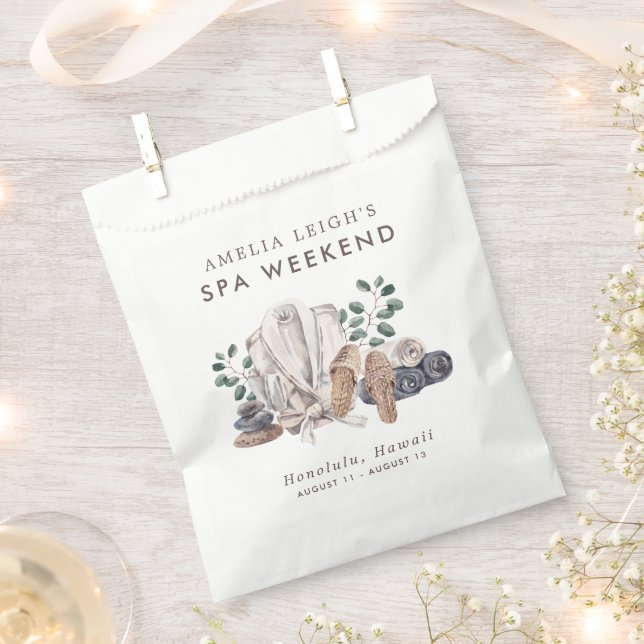 Spa Bachelorette Weekend Favor Bag (Clipped)