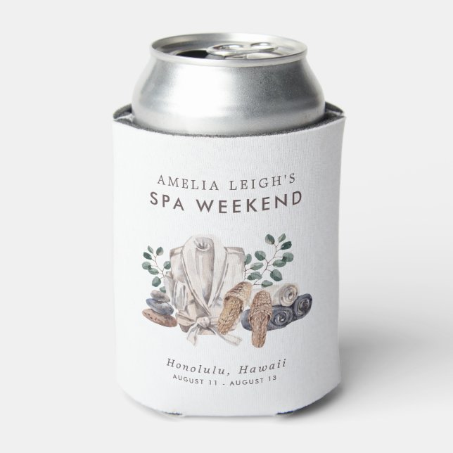 Spa Bachelorette Weekend Invitation Can Cooler (Can Front)