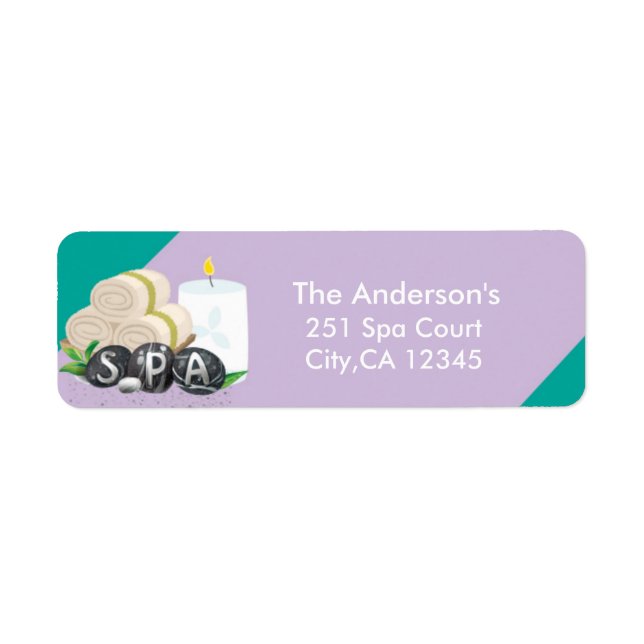 Spa Beauty Birthday Party Address Label (Front)