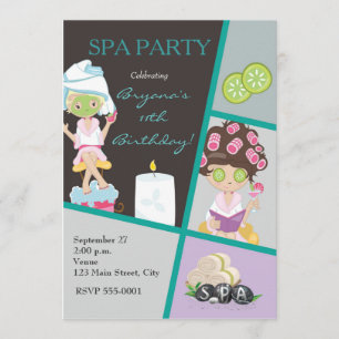 Spa Beauty Girls Salon Makeup Party Invitation
