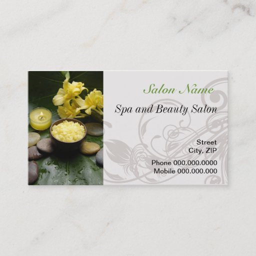 Customizable Spa beauty massage wellness Salon Business Card