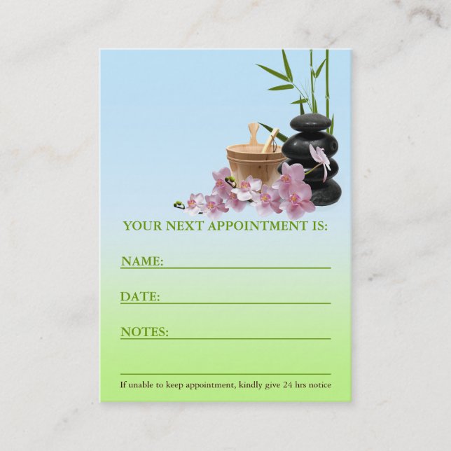 SPA & Beauty Resort Appointment Card (Front)