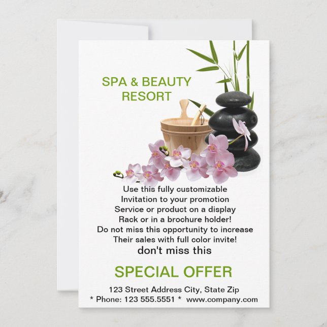 SPA & Beauty Resort Flyer Custom Announcements (Front)