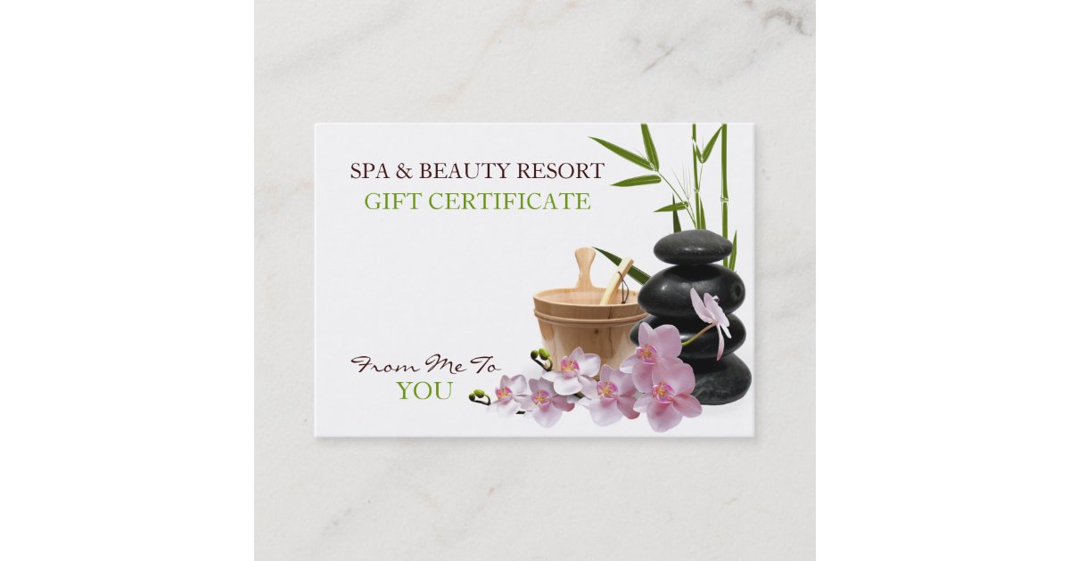 SPA Beauty Resort Gift Certificate Zazzle