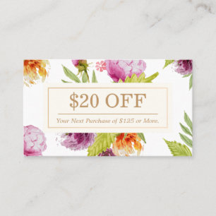 SPA Beauty Salon Floral Art Deco Discount Coupon