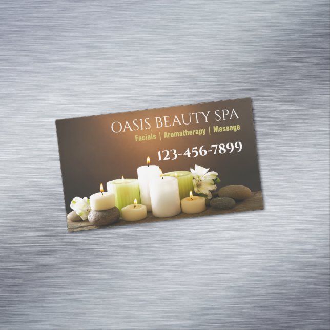 SPA Beauty Salon Massage Esthetician Aromatherapy  Business Card Magnet (In Situ)