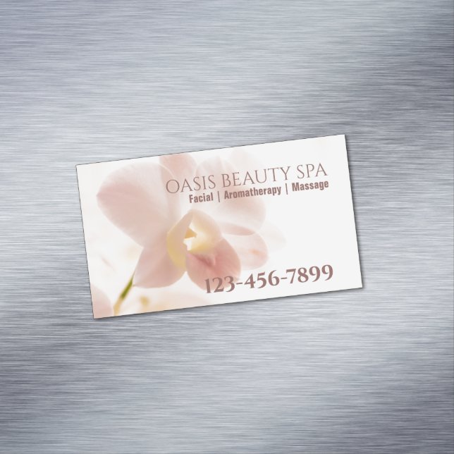SPA Beauty Salon Massage Therapist Flower Shop Business Card Magnet (In Situ)