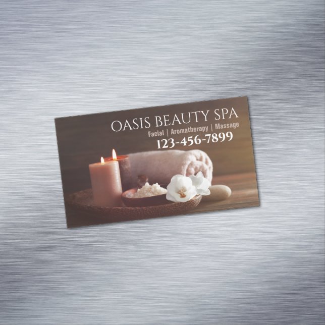 SPA Beauty Salon Massage Therapy Aromatherapy  Business Card Magnet (In Situ)