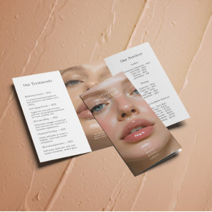 Spa Beauty Salon Price List, Skincare Brochure