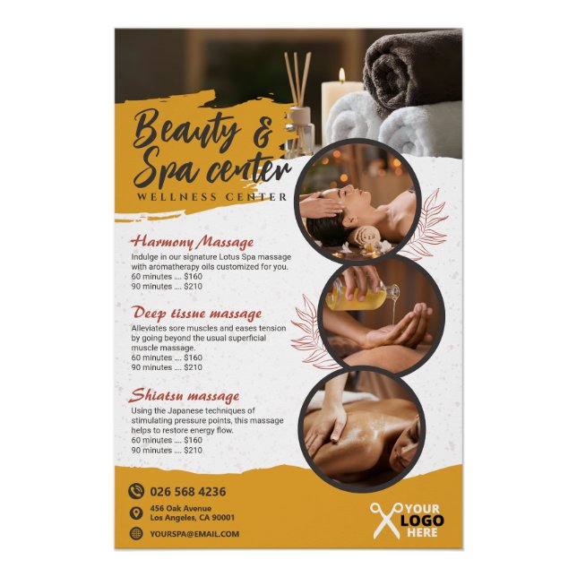 Spa, Beauty Salon, Wellness Center Glossy Poster (Front)