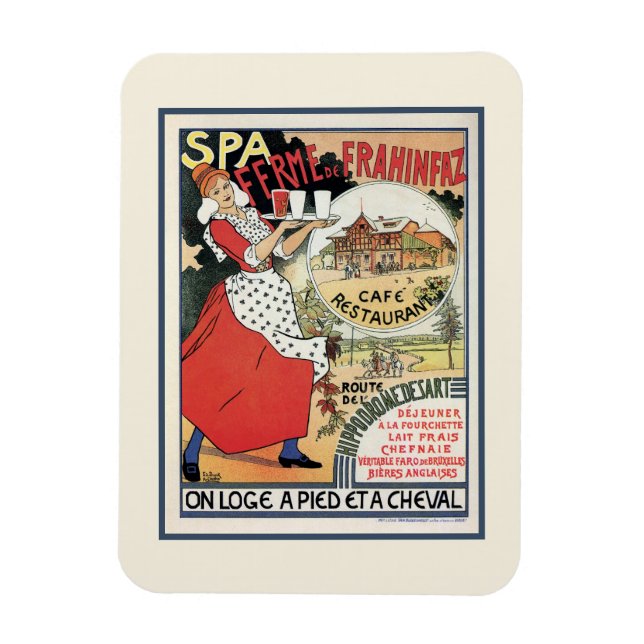 Spa Belgium 1894 Café Restaurant Frahinfaz ad Magnet (Vertical)