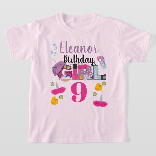 Spa Birthday Girl   Spa Party  custom age T_Shirt