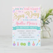 Spa Birthday Invitation Spa Party (Standing Front)
