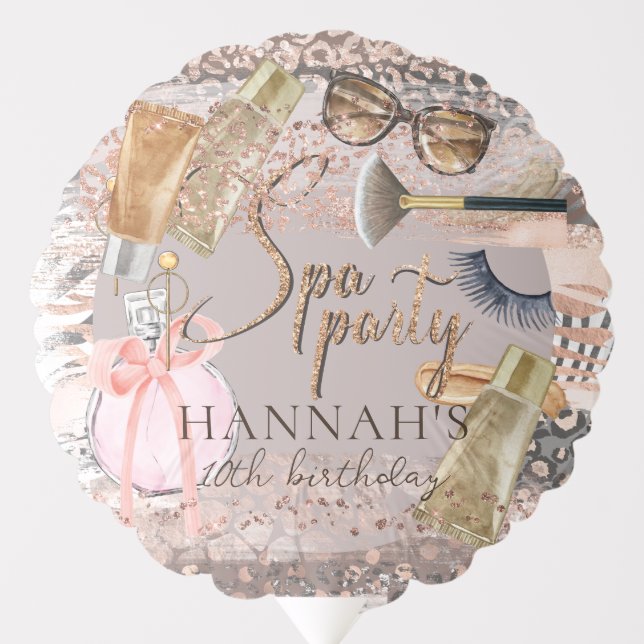 Spa Birthday Luxury Safari Personalized Balloon (Front)