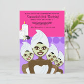 SPA Birthday or Bridal Shower 5x7 AFRICAN AMERICAN Invitation (Standing Front)