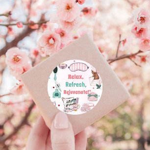 Spa Birthday Pamper Party Birthday  Classic Round Sticker