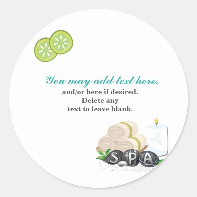 SPA birthday party beauty favor sticker (Front)