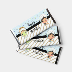 SPA birthday party Candy favor labels Hershey Bar Favors