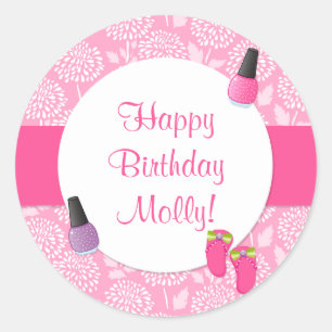 Spa Birthday Party Favor Sticker