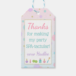 Spa Birthday Party Favor Tags