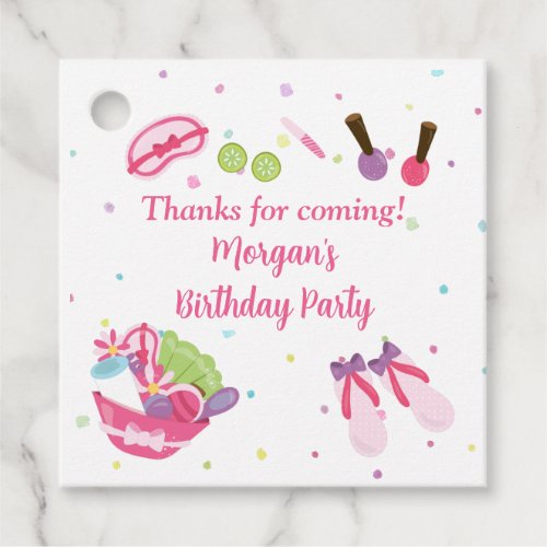Spa Birthday Party Favors Favor Tags