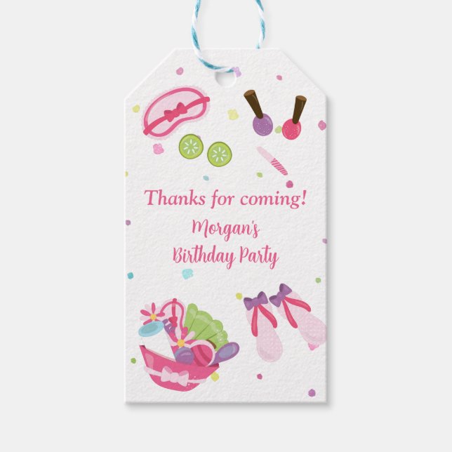Spa Birthday Party Gift Tags (Front)