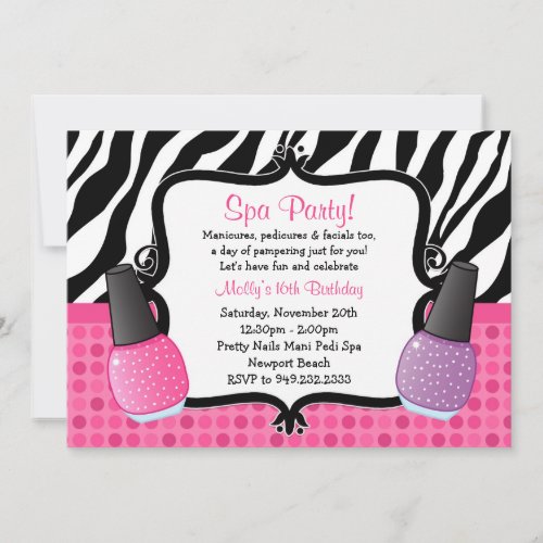 Spa Birthday Party Invitation