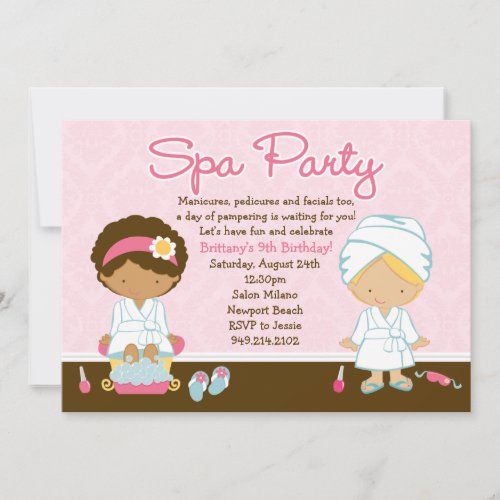 Spa Birthday Party Invitation