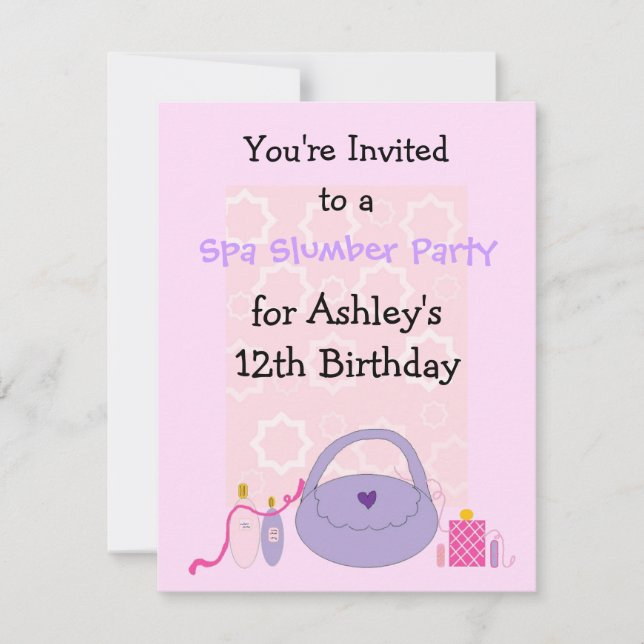 Spa Birthday Party Invitation (Front)