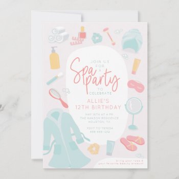 Spa Birthday Party Invitation by ComicDaisy at Zazzle