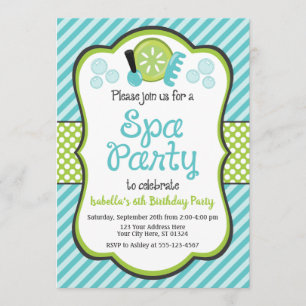 Spa Birthday Party Invitation with Envelopes