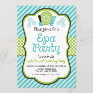 Spa Birthday Party Invitation with Envelopes