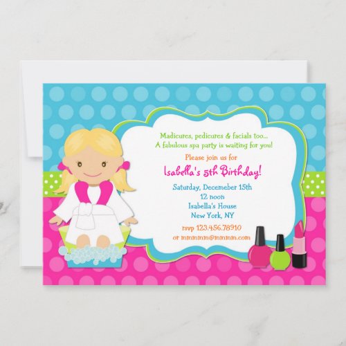 Spa Birthday Party Invitations