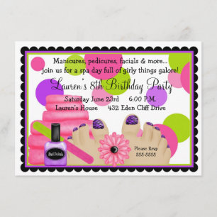 Spa Birthday party Invitations