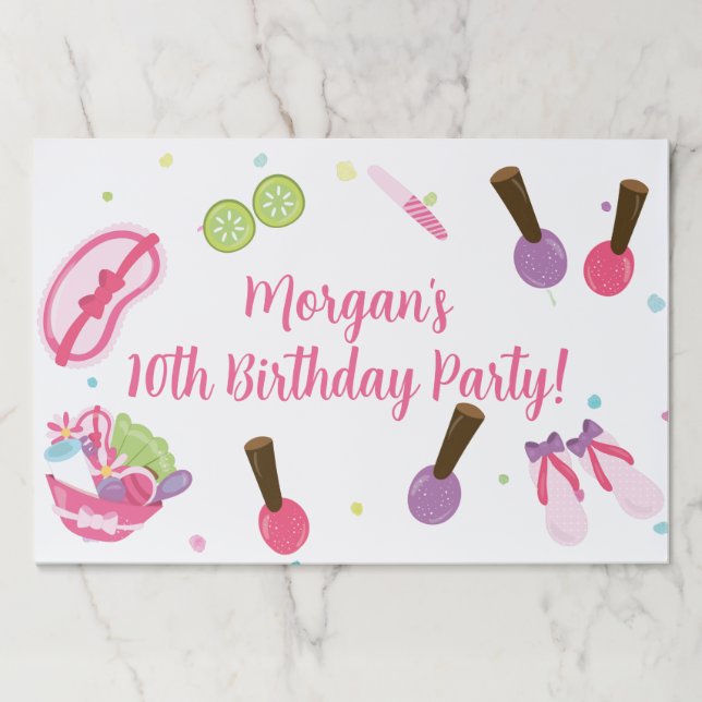 Spa Birthday Party Paper Placemats (Front)