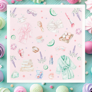 Spa Birthday Party Pink Napkins