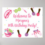 Spa Birthday Party Welcome Poster at Zazzle