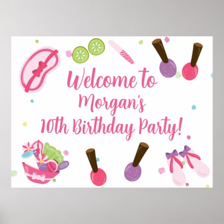 Spa Birthday Party Welcome Poster