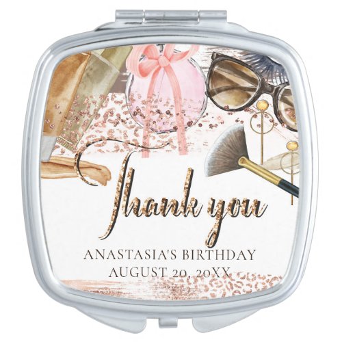 Spa Birthday Personalized Favor Compact Mirror