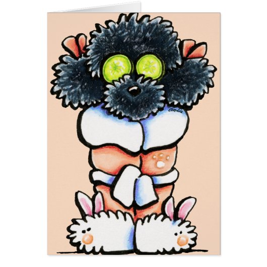 Spa Black Poodle Cards (Front)