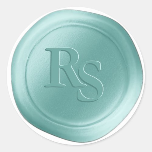 Spa Blue Double Monogram Wedding Wax Seals