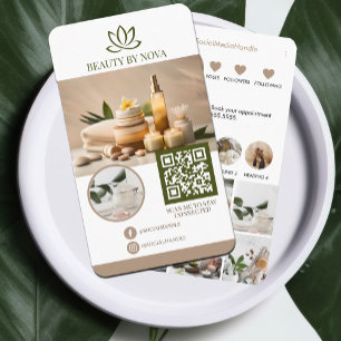Spa Boutique Hair Salon Boho Instagram QR Code Business Card