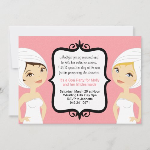 Spa Bridal Party Invitation