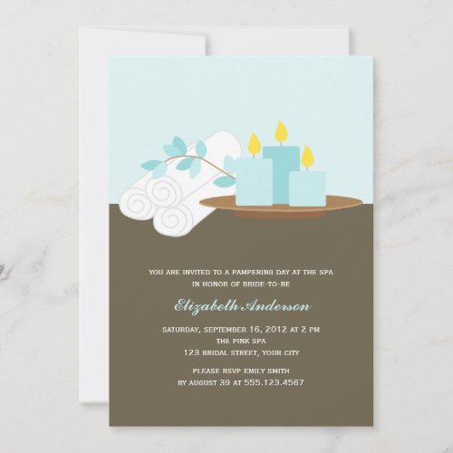 Spa Bridal Shower aqua Invitation