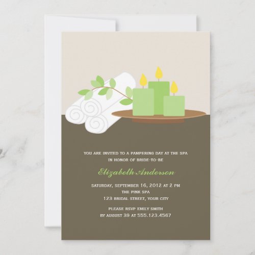 Spa Bridal Shower {green} Invitations