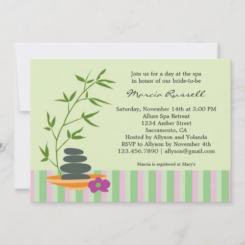 Spa Bridal Shower Invitation