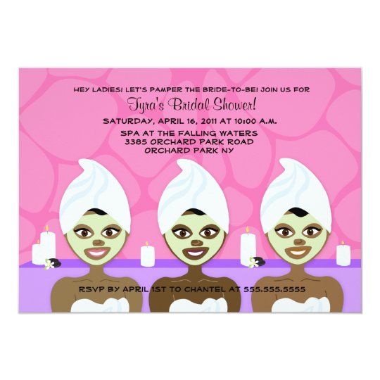 SPA BRIDAL SHOWER INVITATION Pink & Purple