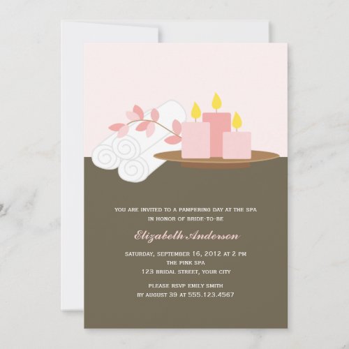 Spa Bridal Shower {pink} Announcement