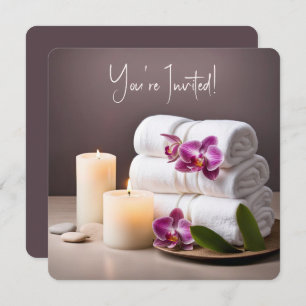 Spa Bridal Shower With Orchids Invitation