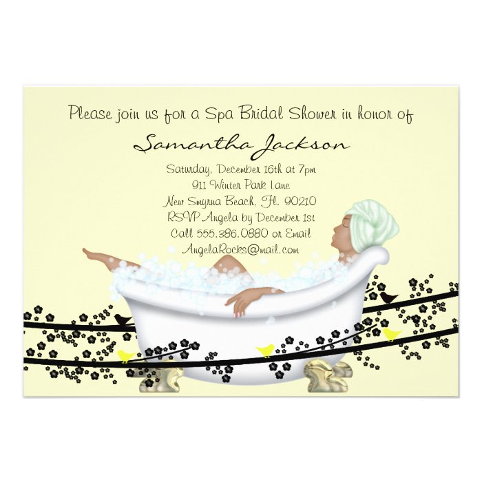 Spa Bride Bridal Shower Invite